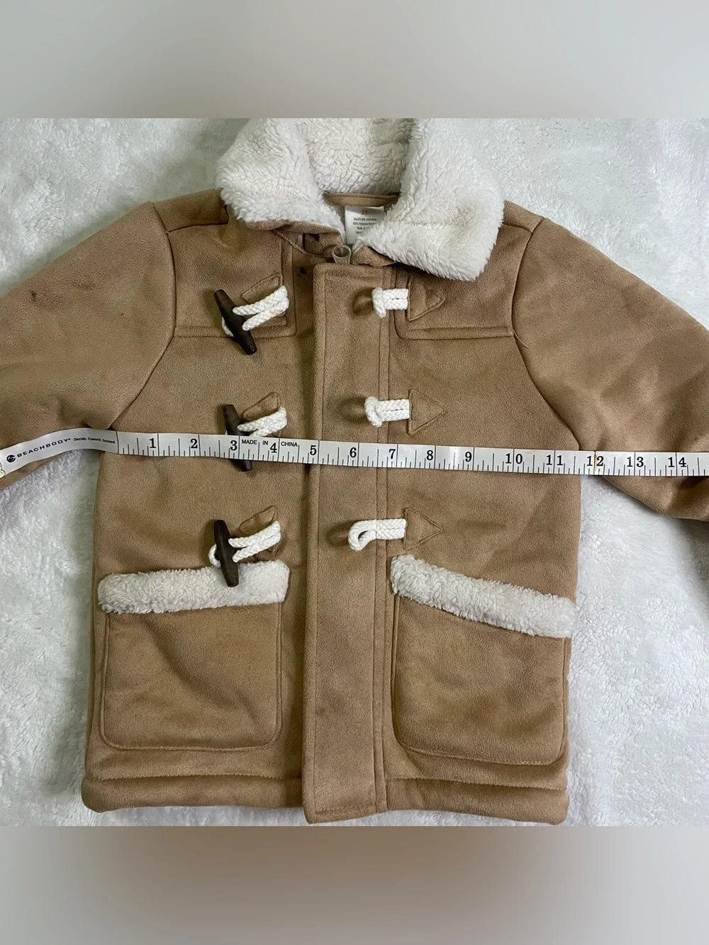 Gymboree Fleece Lined Faux Sherpa Jacket with Rope Clasps size 2T
